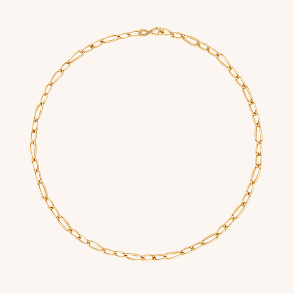 astrid & miyu Infinite Slim Chain Necklace in Gold
