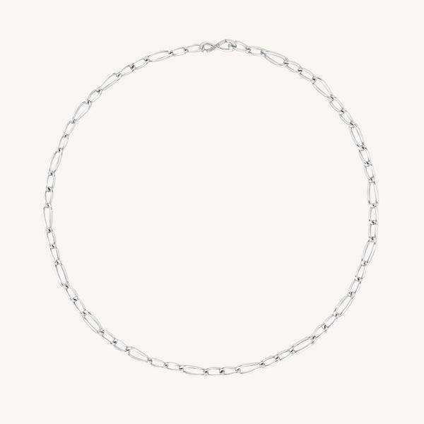 astrid & miyu Infinite Slim Chain Necklace in Silver
