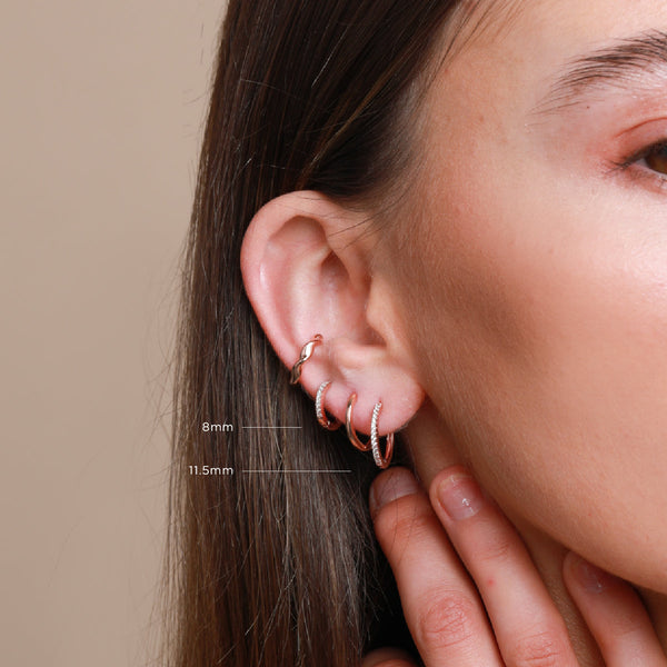 Astrid & Miyu Jewelled Hoop In Rose Gold