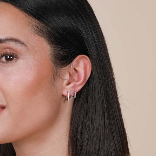 Astrid & Miyu Jewelled Hoop In Silver