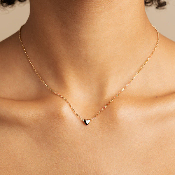 Astrid & Miyu Love Heart Charm Necklace In Gold