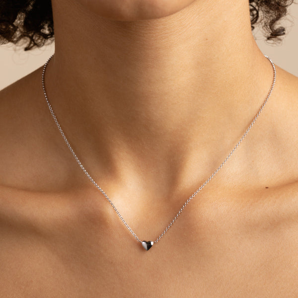 Astrid & Miyu Love Heart Charm Necklace In Silver