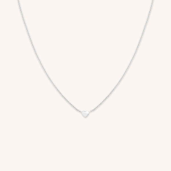 astrid & miyu Love Heart Charm Necklace in Silver