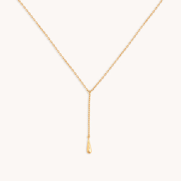 astrid & miyu Molten Charm Lariat Necklace in Gold