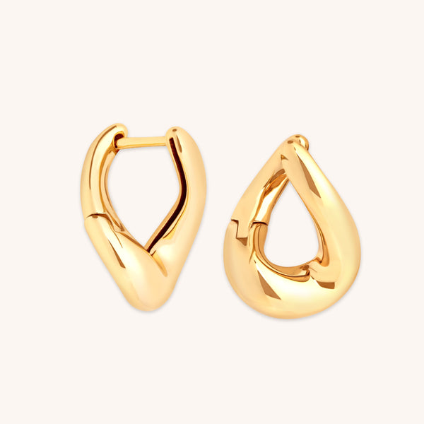astrid & miyu Molten Hoops in Gold