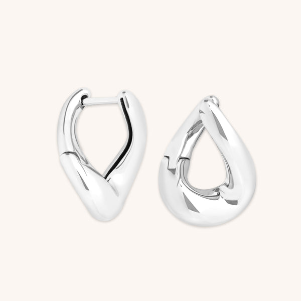 astrid & miyu Molten Hoops in Silver