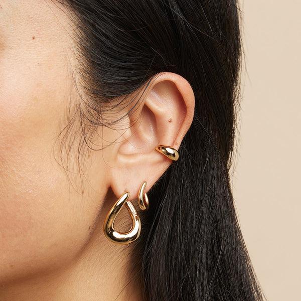 Astrid & Miyu Molten Large Hoops In Gold