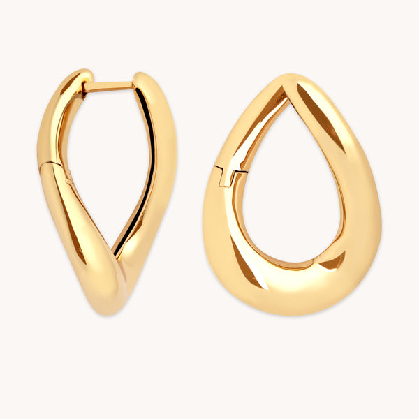 astrid & miyu Molten Large Hoops in Gold