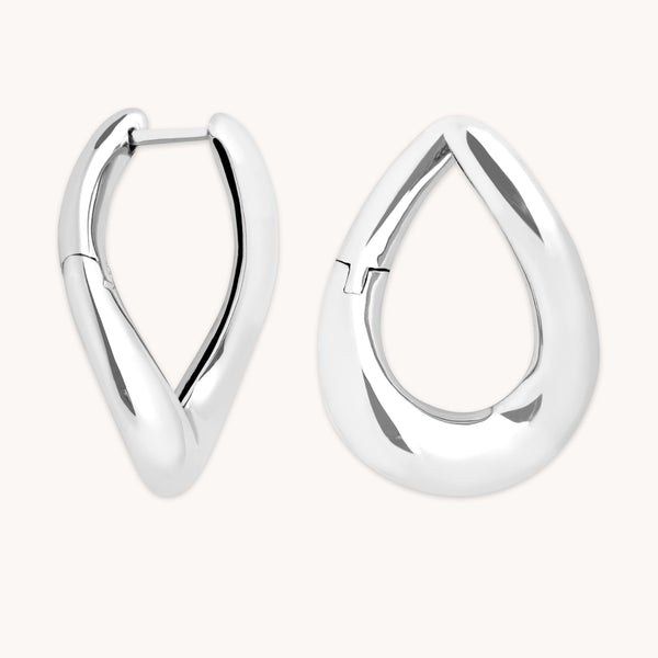 astrid & miyu Molten Large Hoops in Silver