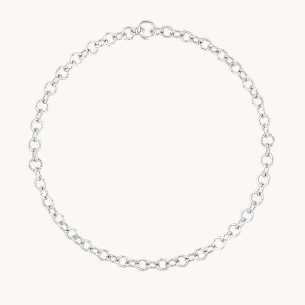 astrid & miyu Molten Link Chain Necklace in Silver