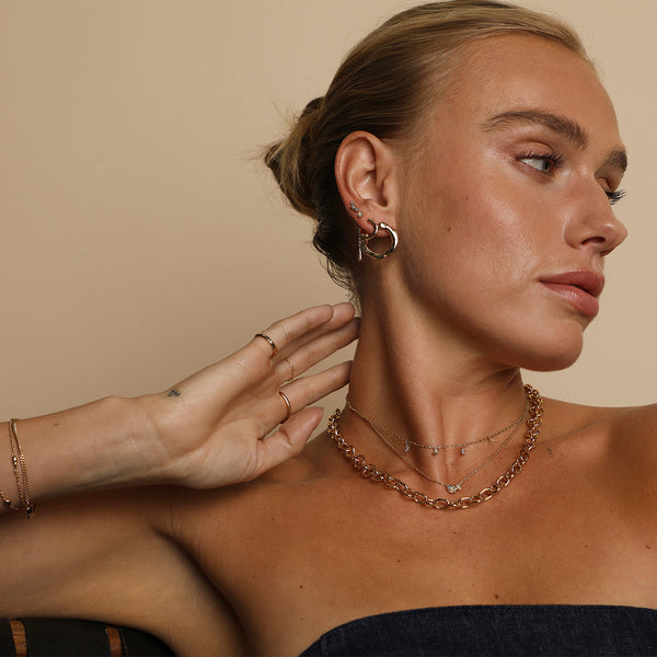 Astrid & Miyu Molten Orbit Large Hoops In Gold