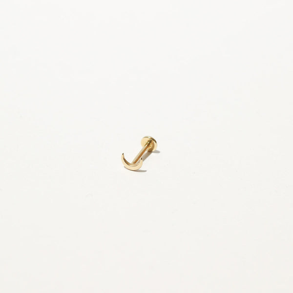 Astrid & Miyu Moon Piercing Stud In Solid Gold