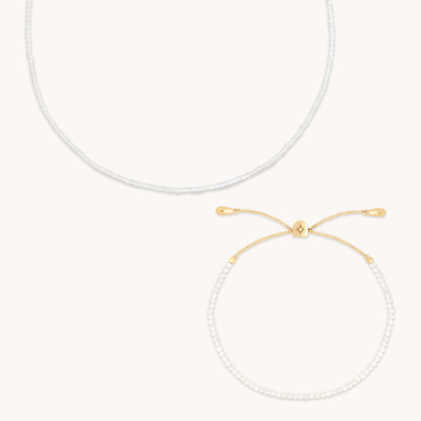 astrid & miyu Moonstone Gemstone Gift Set in 9k Gold