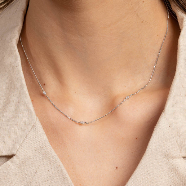 Astrid & Miyu Navette Crystal Gift Set In Silver