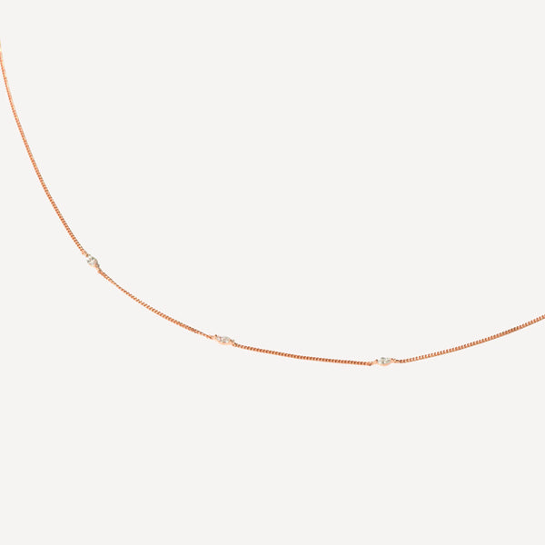 Astrid & Miyu Navette Crystal Necklace In Rose Gold