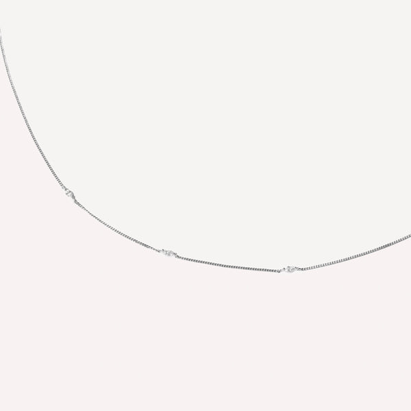 Astrid & Miyu Navette Crystal Necklace In Silver