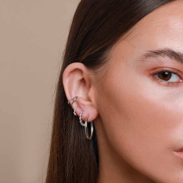 Astrid & Miyu Navette Hoop 11.5mm In Silver