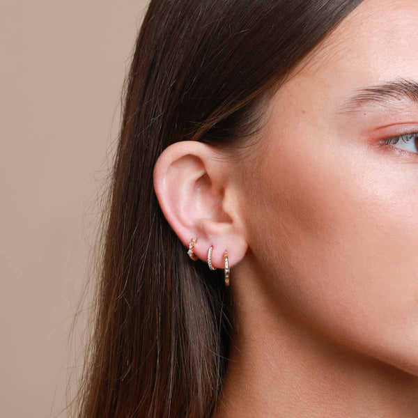 Astrid & Miyu Navette Hoop 6.5mm In Gold