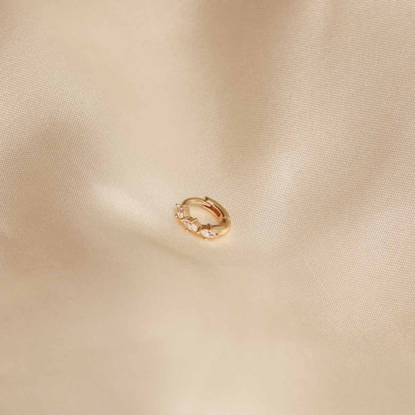 Astrid & Miyu Navette Hoop 6.5mm In Gold