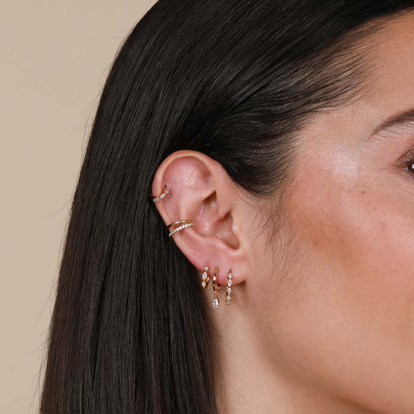 Astrid & Miyu Navette Hoop 6.5mm In Gold