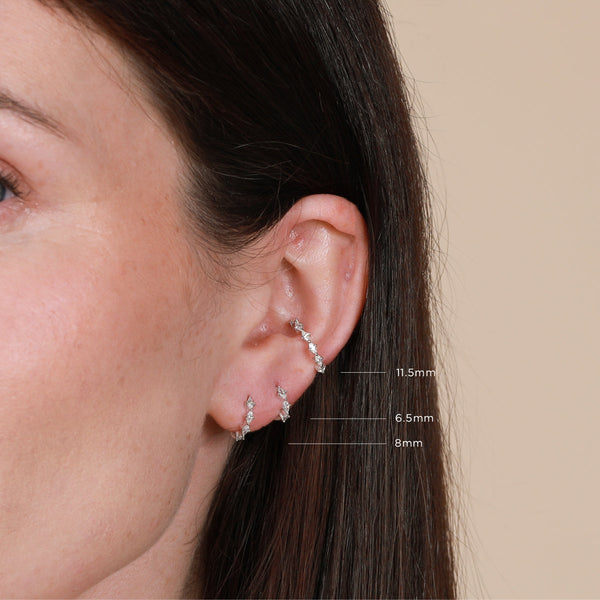 Astrid & Miyu Navette Hoop 6.5mm In Silver