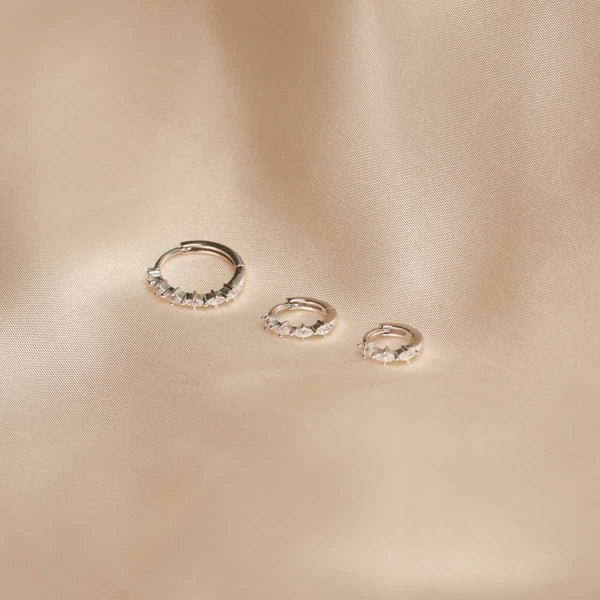 Astrid & Miyu Navette Hoop 6.5mm In Silver