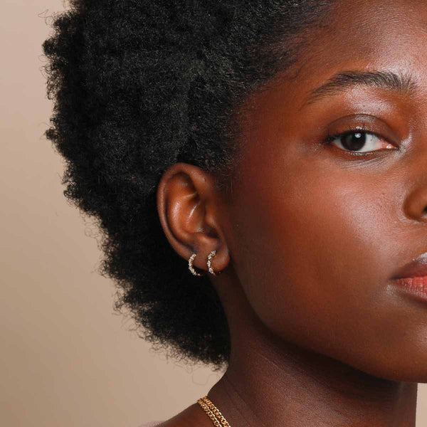 Astrid & Miyu Navette Hoop 8mm In Gold