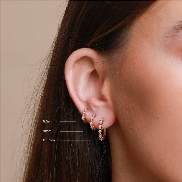Astrid & Miyu Navette Hoop 8mm In Gold