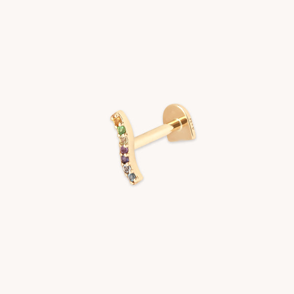 astrid & miyu Ombré Wave Piercing Stud in Solid Gold