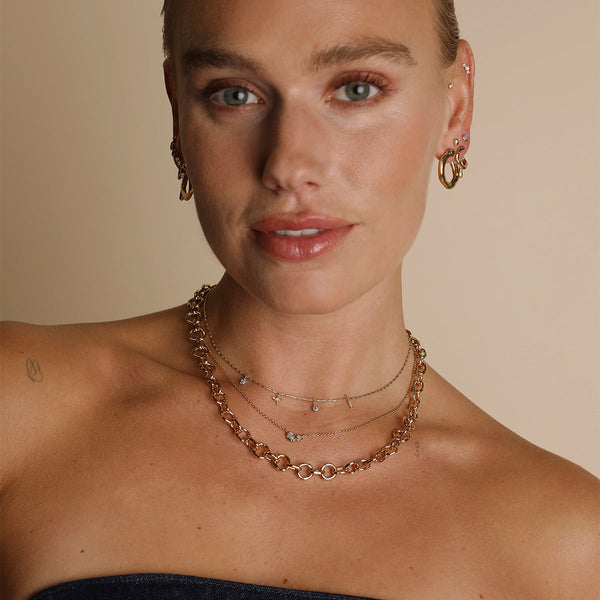 Astrid & Miyu Opal Bezel Pendant Necklace In Gold