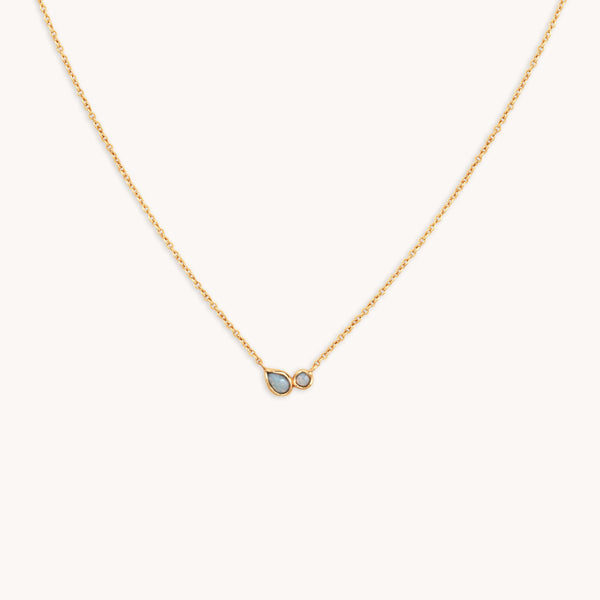 astrid & miyu Opal Bezel Pendant Necklace in Gold