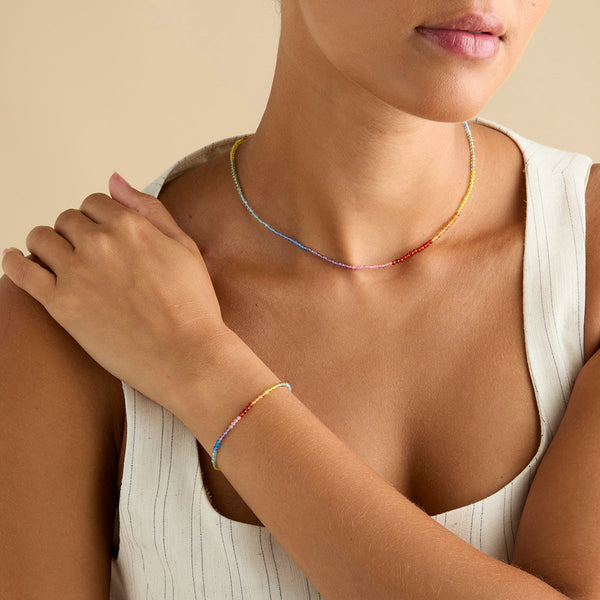 Astrid & Miyu Rainbow Gemstone Gift Set In 9k Gold