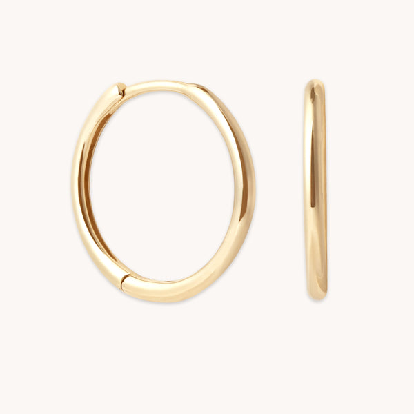 astrid & miyu Simple 12mm Hoops in Solid Gold