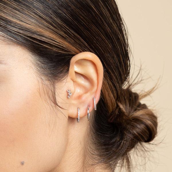 Astrid & Miyu Simple 12mm Hoops In Solid White Gold