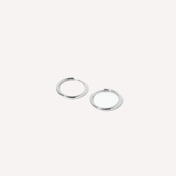 Astrid & Miyu Simple 12mm Hoops In Solid White Gold