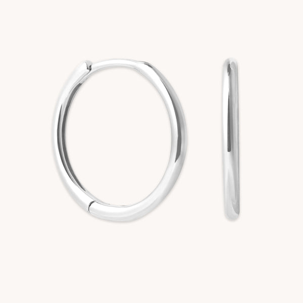 astrid & miyu Simple 12mm Hoops in Solid White Gold