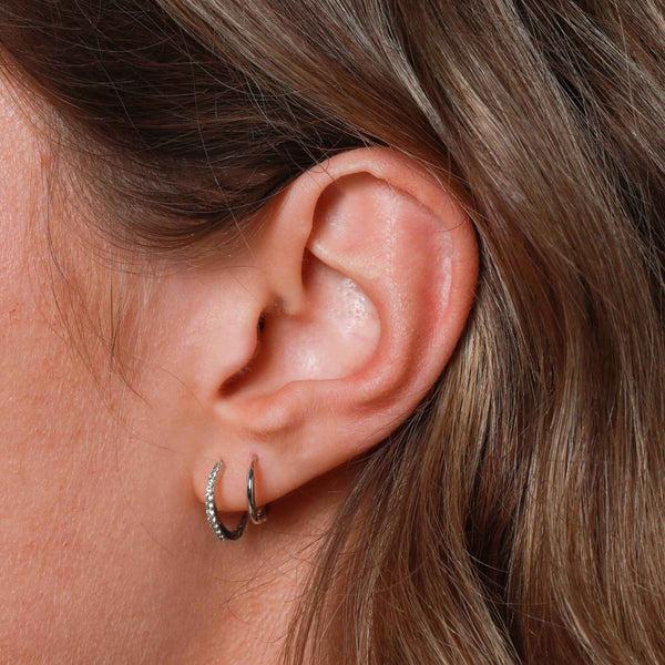 Astrid & Miyu Simple Hoops In Solid White Gold