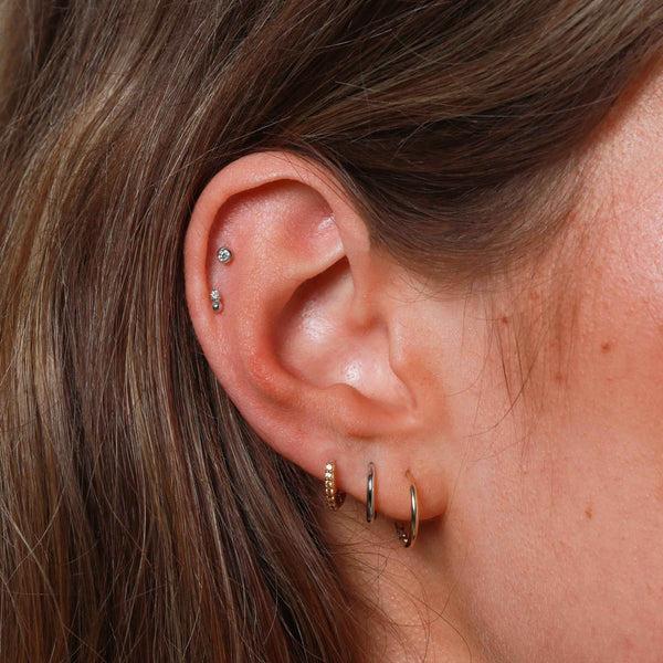 Astrid & Miyu Simple Hoops In Solid White Gold