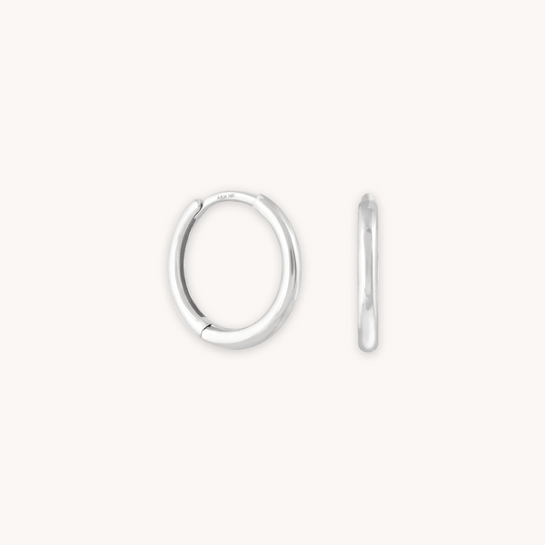 astrid & miyu Simple Hoops in Solid White Gold