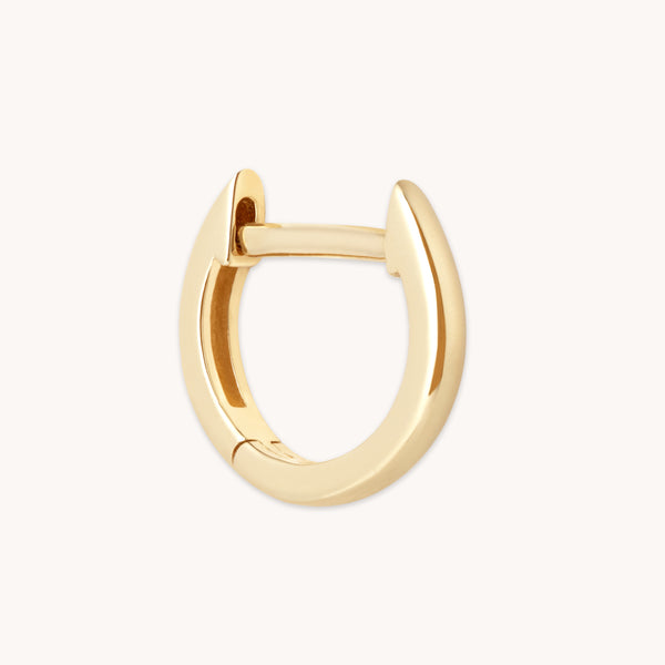 astrid & miyu Simple Piercing Hoop in Solid Gold
