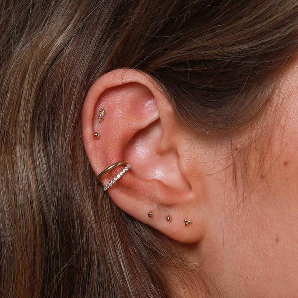 Astrid & Miyu Small Ball Stud Earrings In Solid Gold