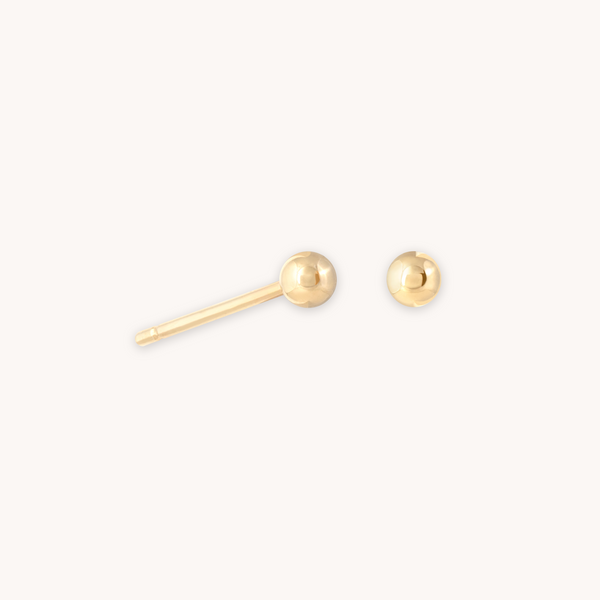 astrid & miyu Small Ball Stud Earrings in Solid Gold