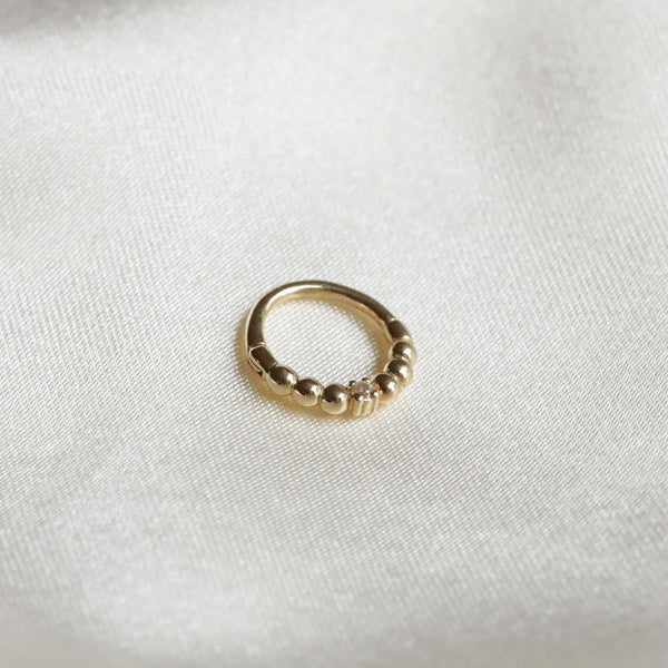 Astrid & Miyu Solid Gold Crystal Daith Hoop