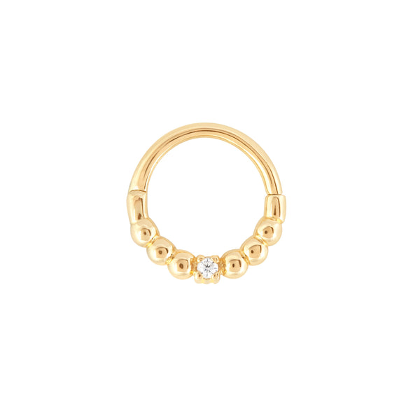 Astrid & Miyu Solid Gold Crystal Daith Hoop