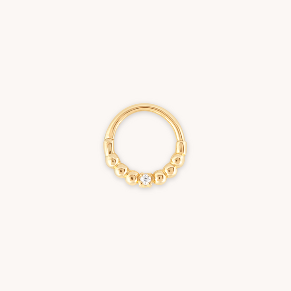 astrid & miyu Solid Gold Crystal Daith Hoop