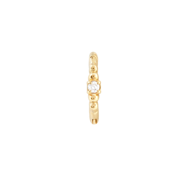 Astrid & Miyu Solid Gold Crystal Rook Hoop