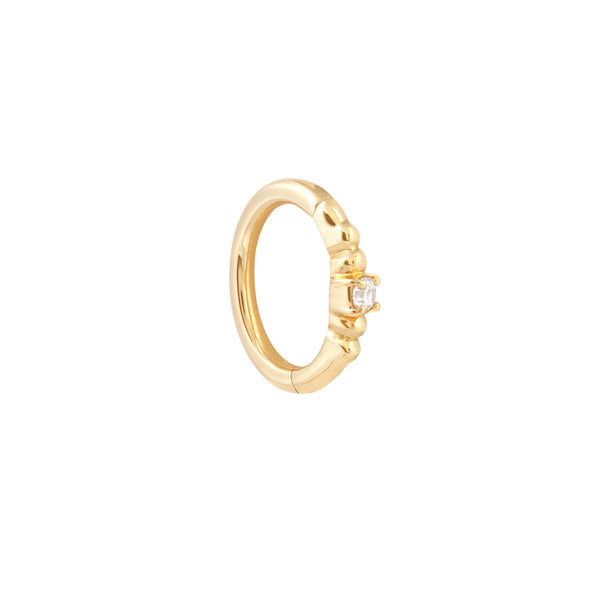 Astrid & Miyu Solid Gold Crystal Rook Hoop