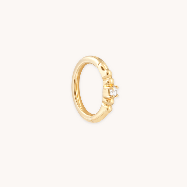astrid & miyu Solid Gold Crystal Rook Hoop