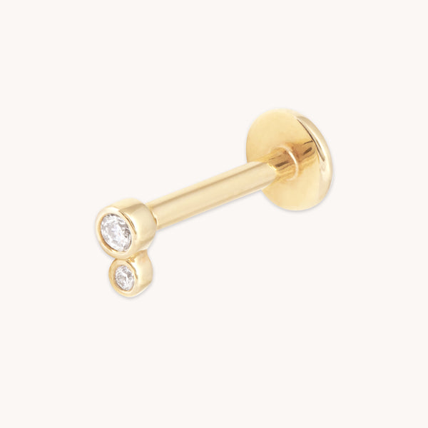 astrid & miyu Solid Gold Double Topaz Piercing Stud