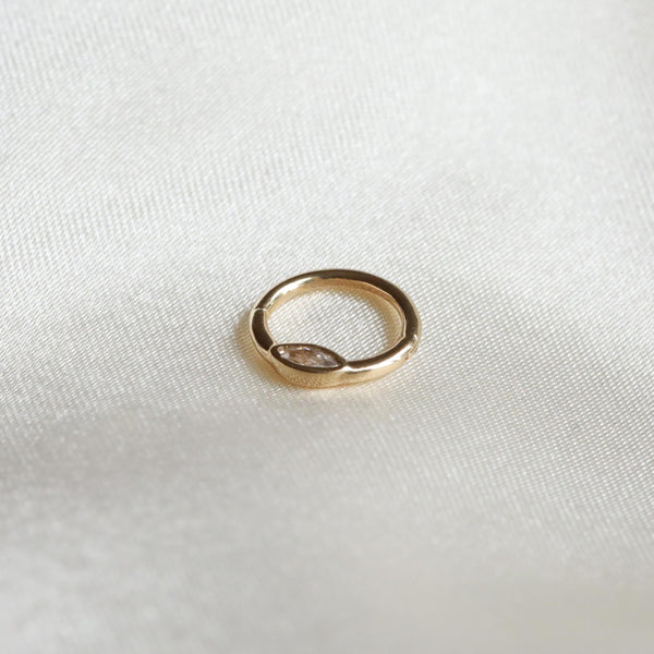 Astrid & Miyu Solid Gold Marquise Daith Hoop